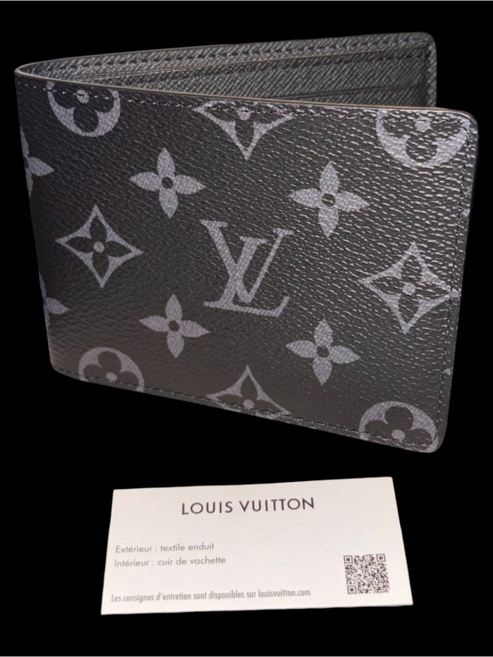 Louis Vuitton Slender Wallet - Black & Gray
